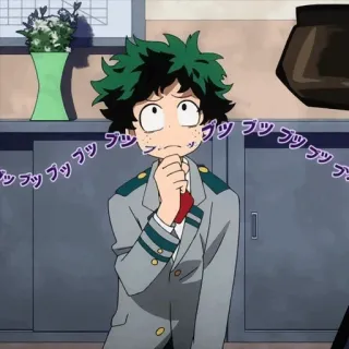 🥦 Izuku Midoriya My Hero Academia ブツブツブツブツ 애니메이션, 나의 히어로 아카데미아, 미도리야 이즈쿠, 데쿠 telegram sticker