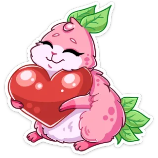 ❤️ animal, kawaii, mignon, coeur, amour, autocollant telegram sticker