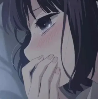 ✨ anime, garota, chorando, triste, lágrimas, emocional telegram sticker