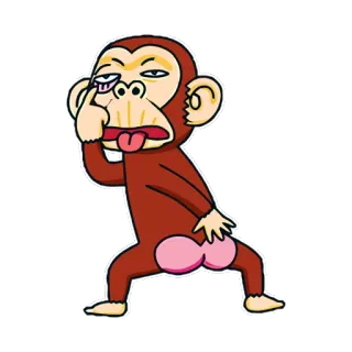 😜 猴子, 卡通, 动物, 搞笑 telegram sticker