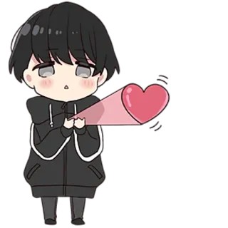 ❤️ Animé, Mignon, Coeur, Amour, Chibi, Dessin animé telegram sticker