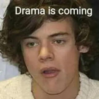 😑 Harry Styles Drama is coming meme, drama, celebrity, funny, harry styles telegram sticker