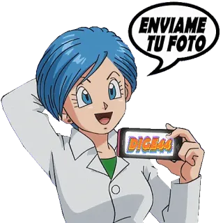 🤳 Bulma Dragon Ball ENVIAME TU FOTO Bulma, Dragon Ball, Anime, Dessin animé, Femme, Smartphone, Photo whatsapp sticker
