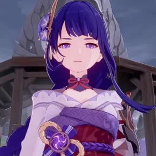 🧡 Raiden Shogun Genshin Impact anime, video game, character, purple hair telegram sticker