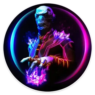 😍 Alienígena, Sci-fi, Futurista, Personagem, Roxo, Azul, Brilhante, Criatura telegram sticker