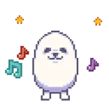 💃 狗, 像素画, 音乐, 可爱, 快乐, 星星 whatsapp sticker
