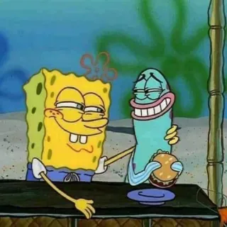 😅 SpongeBob SquarePants การ์ตูน, สพันจ์บ็อบ, แฮมเบอร์เกอร์, บิกินีบอตทอม, นิคเคิลโอเดียน telegram sticker