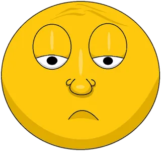 😔 emoji, sad, yellow, face, expression, emotion, unhappy telegram sticker