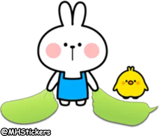 😐 @MHStickers กระต่าย, บันนี่, ลูกเจี๊ยบ, การ์ตูน, น่ารัก, สติกเกอร์, ตลก telegram sticker