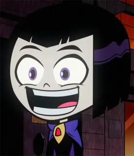🖤 Raven Teen Titans Go! Рейвен, Teen Titans Go!, мультфильм, персонаж telegram sticker