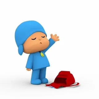 ☀️ Pocoyo Мультфильм, Грустный, Ребенок, Шляпа, Расстроенный telegram sticker