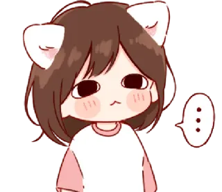 🎭 Kartun, Imut, Anime, Stiker, Gadis, Telinga kucing telegram sticker