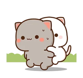 😗 kucing, imut, kawaii, kartun, stiker telegram sticker