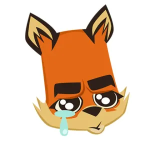 😰 zorro, triste, llorando, animal, pegatina, dibujos animados telegram sticker