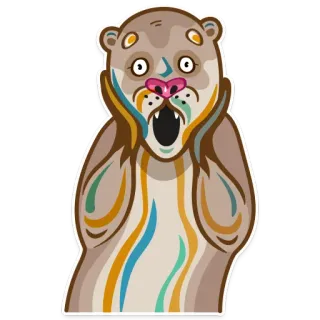 😱 rái cá, sốc, ngạc nhiên, hoạt hình, động vật telegram sticker