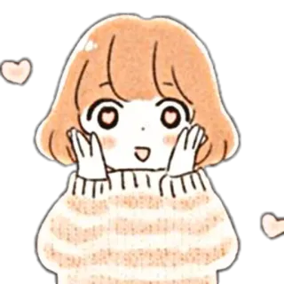 🦋 imut, gadis anime, mata hati, kawaii, bahagia telegram sticker