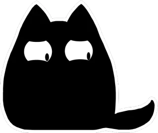 😞 Katze, schwarze Katze, Tier, Aufkleber, süß, Cartoon telegram sticker