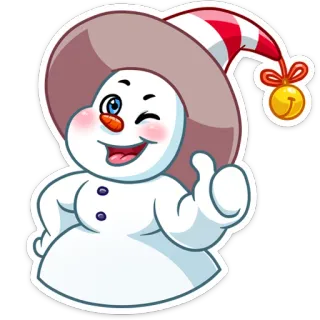 👍 Muñeco de nieve, Invierno, Fiestas, Lindo, Dibujos animados, Festivo whatsapp sticker