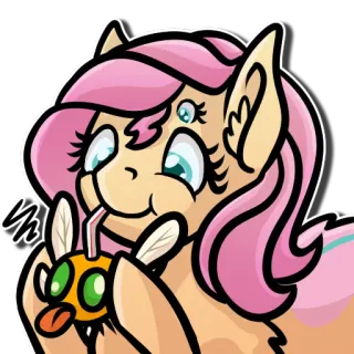 🍊 Poney, Dessin animé, Animal, Boisson, Mignon, Orange telegram sticker