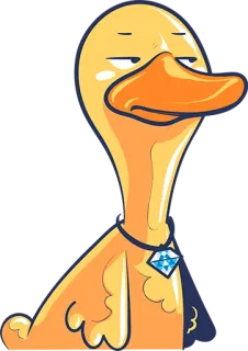 😒 duck, cartoon, animal, bird, jewelry, diamond whatsapp sticker