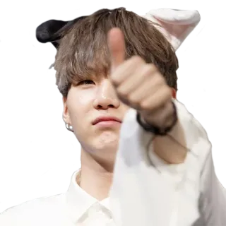 👍 pessoa, polegar para cima, kpop, ídolo, retrato telegram sticker