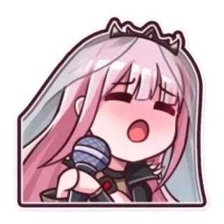 🎤 Calliope Mori vtuber, anime, singer, kawaii, cute telegram sticker