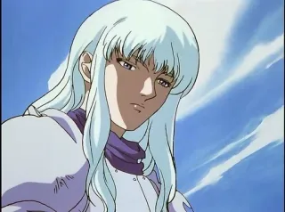 😐 Griffith Berserk anime, manga, long hair, armor, fantasy telegram sticker