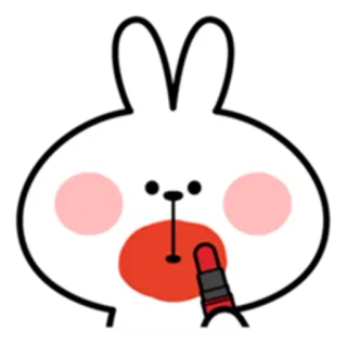 💄 Hase, Cartoon, Sticker, süß, Make-up, Lippenstift, Häschen telegram sticker