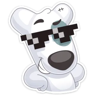 😎 狗, 太阳镜, 酷, 卡通, 动物 telegram sticker