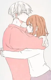 🍁 Anime, Ôm, Yêu, Cặp đôi, Tình cảm, Lãng mạn telegram sticker