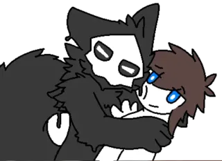 👨‍❤️‍👨 Changed furry, anthro, transformation, science fiction telegram sticker