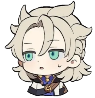 😓 Albedo Genshin Impact anime, video game, character, genshin impact, albedo, chibi telegram sticker