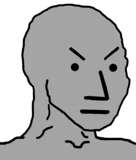 😡 npc, meme, angry, expressionless, cartoon telegram sticker