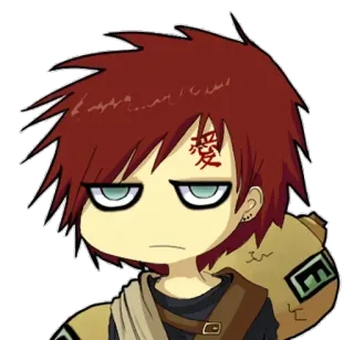 😐 Gaara Naruto 愛 anime, manga, chibi, gaara, naruto, sand, character telegram sticker