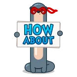👎 HOW ABOUT binatang, berang-berang, pertanyaan, tanda, teks telegram sticker