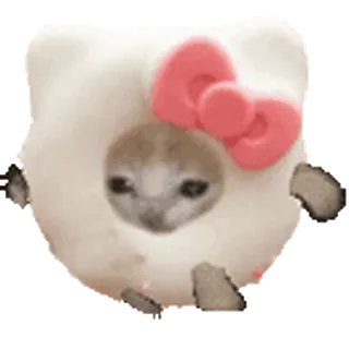 🐈 Hello Kitty кот, грустный кот, Hello Kitty, милый, мем, плачущий telegram sticker