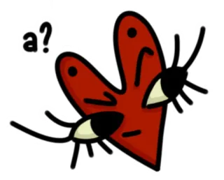 🤨 a? coração, pergunta, olhos, desenho animado, fofo, peculiar telegram sticker