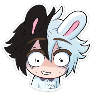 😳 스티커, 만화, 토끼, 애니메이션, 캐릭터, 웃긴, 귀여운 telegram sticker