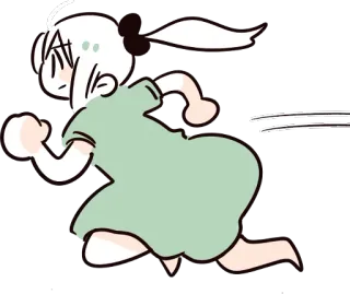 🏃‍♀️ corsa, cartone animato, anime, ragazza, movimento, velocità, carino, personaggio whatsapp sticker