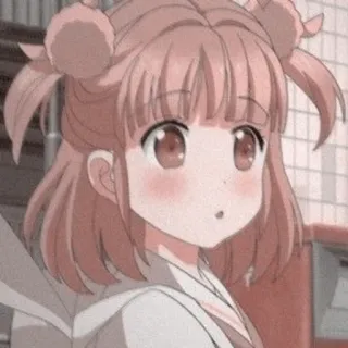 😯 Anime, Niedlich, Mädchen, Rosa, Kawaii, Cartoon telegram sticker