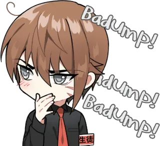 🤭 Badump! Anime, Chibi, Mangá, Fofo, Ruborizar, Menino telegram sticker