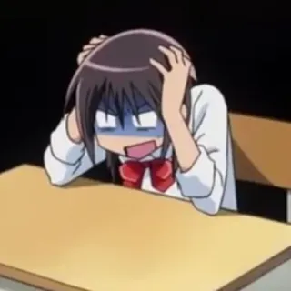 🍂 Anime, Kartun, Frustrasi, Kebingungan, Stres, Sekolah, Siswa telegram sticker