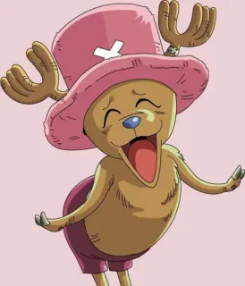 🌊 Tony Tony Chopper One Piece Anime, Cartoon, Niedlich, Rentier, Fröhlich telegram sticker