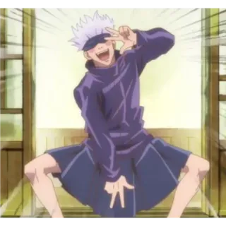 🙂 Satoru Gojo Jujutsu Kaisen Anime, Gojo Satoru, Jujutsu Kaisen, Personnage, Pose, Sticker telegram sticker