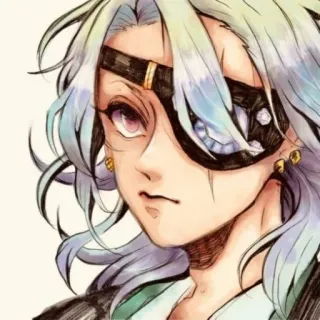 🪄 Anime, Personnage, Portrait, Cache-œil, Manga, Art, Illustration whatsapp sticker