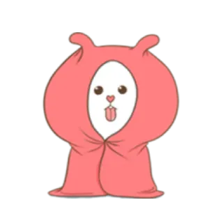 😝 cute, bunny, funny, animal, cartoon, pink whatsapp sticker