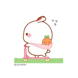 🛵 coelho, cenoura, scooter, fofo, animal, kawaii, desenho animado telegram sticker