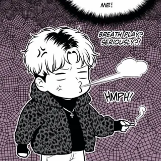 ✉️ BREATH PLAY? SERIOUSLY?! anime, manga, character, cartoon, smoke, comic telegram sticker