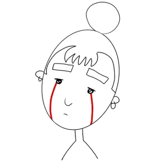 😰 crying, blood, tears, sad, woman telegram sticker