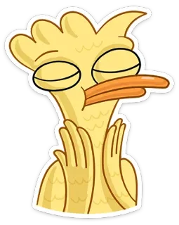 😌 pato, desenho animado, animal, pássaro, adesivo, engraçado, bobo telegram sticker